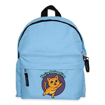 Cat Encourager: You're Doing Fine - Kids' Backpack - light blue - Front
