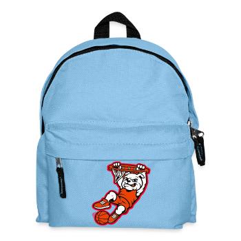 Bulldog Basketball Dunk Mascot - Kids' Backpack - light blue - Front