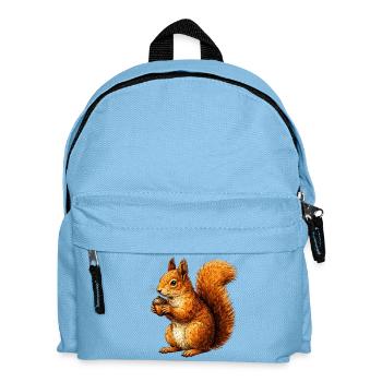 Niedliches Eichhörnchen mit Nuss –Tierillustration - Kinder Rucksack - Hellblau - Vorne