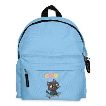 Pastel skateboard cat - Kids' Backpack - light blue - Front