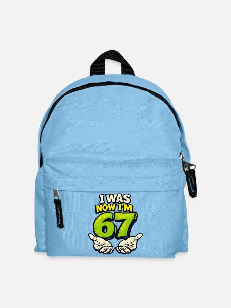 67 Six Seven Ich war 6 jetzt 7 Geburtstag - Kinder Rucksack - Hellblau