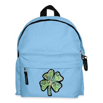 Swirled Shamrock in Pastel Greens - Kids' Backpack - light blue - Front