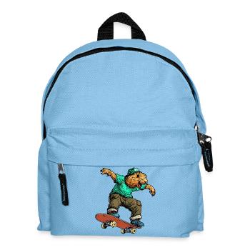 Murmeltiere Skateboard - Kinder Rucksack - Hellblau - Vorne