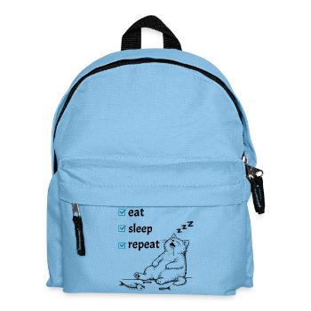 Eat Sleep Repeat – Cute Cat Life Checklist - Kids' Backpack - light blue - Front