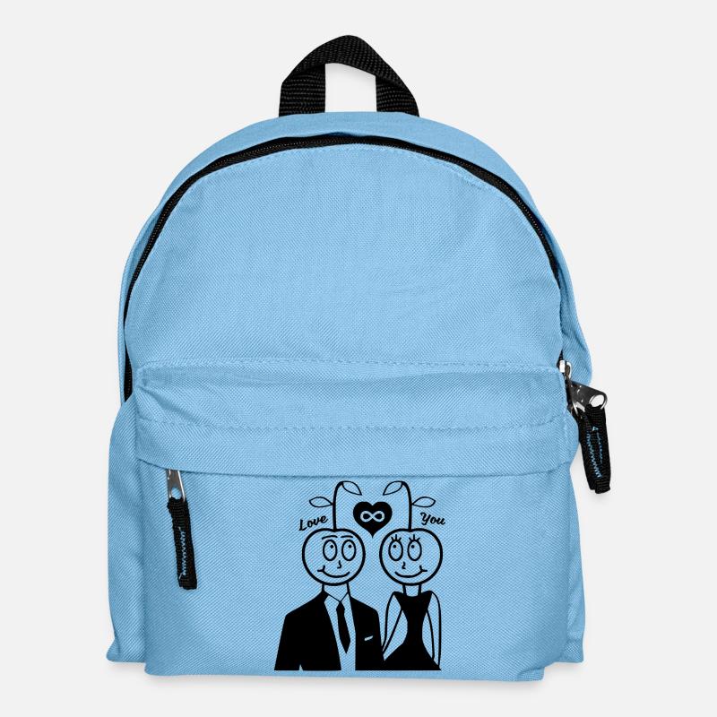 Happy Kirsche - Paar Design - Kinder Rucksack - Hellblau
