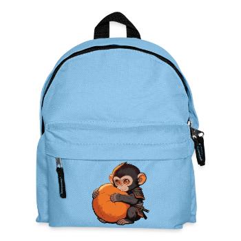 Süßer Baby Affe gibt Faustschlag Monkey Punch - Kinder Rucksack - Hellblau - Vorne