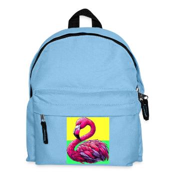 Flamingo - Kinder Rucksack - Hellblau - Vorne