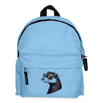 Stylish Ferret aus Profile – Retro-Brille - Kinder Rucksack - Hellblau - Vorne
