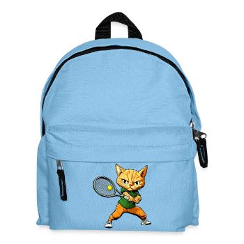 Katzen Tennis - Kinder Rucksack - Hellblau - Vorne