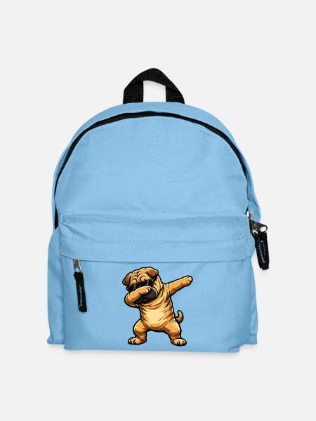 Dabbing Shar Pei - Kids' Backpack - light blue