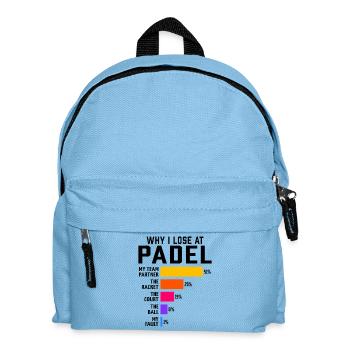 Padel Why I Lose at Padel - Kids' Backpack - light blue - Front
