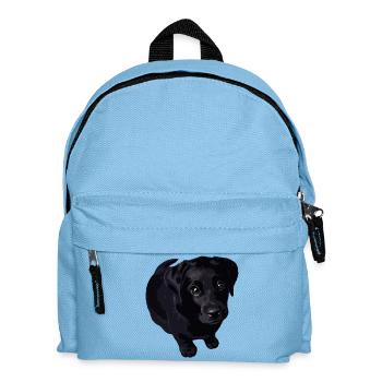 Black puppy: tough and sweet moment - Kids' Backpack - light blue - Front