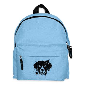 Labrador-Farbspritzer Hundekopf Schwarz - Kinder Rucksack - Hellblau - Vorne