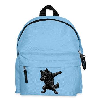 Dabbing Groenendael in comic style - Kids' Backpack - light blue - Front