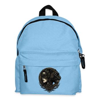 Lady Figurehead and Animal in Celtic Knot - Kids' Backpack - light blue - Front