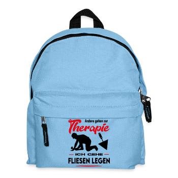 Fliesenleger Kacheler Plattenleger Beruf Arbeit - Kinder Rucksack - Hellblau - Vorne