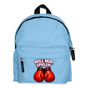 Boxer mit ironischem Statement - Kinder Rucksack - Hellblau - Vorne