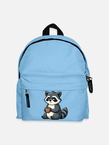 Waschbär Waschbären Waldtier lustiger Waschbär - Kinder Rucksack - Hellblau