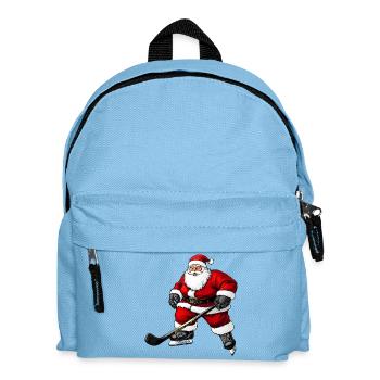 Dicker Eishockey Weihnachtsmann - Kinder Rucksack - Hellblau - Vorne
