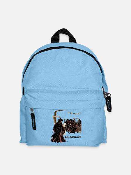 Sensenmann auf einer Halloween-Party - Kinder Rucksack - Hellblau
