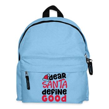 Liebe Sankt definiert gutes - lustiges Weihnachtszitat - Kinder Rucksack - Hellblau - Vorne