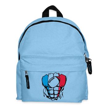 rugby2 france corps muscle drapeau - Sac à dos Enfant - bleu clair - Devant