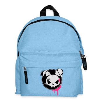 Un autocollant grunge avec une tête de lapin - Sac à dos Enfant - bleu clair - Devant