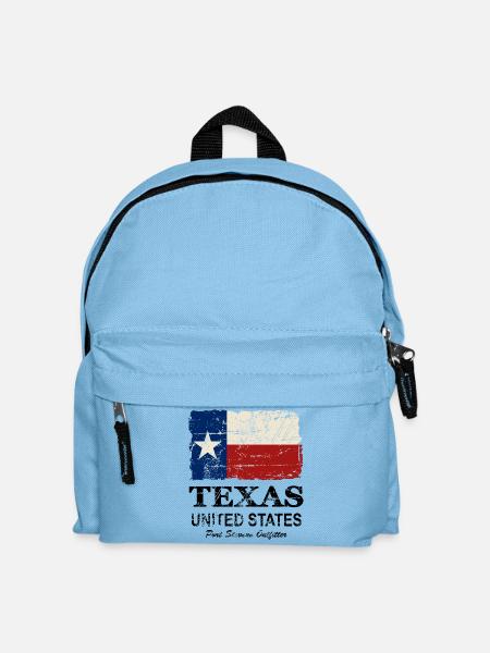 Texas Flag - Vintage Look - Kinder Rucksack - Hellblau