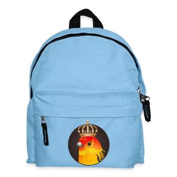 royal bird as a portrait with a golden crown - Kids' Backpack - light blue - Front