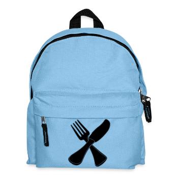Besteck Messer und Gabel - Kinder Rucksack - Hellblau - Vorne