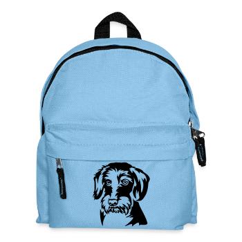 Dackel Kopf - Kinder Rucksack - Hellblau - Vorne