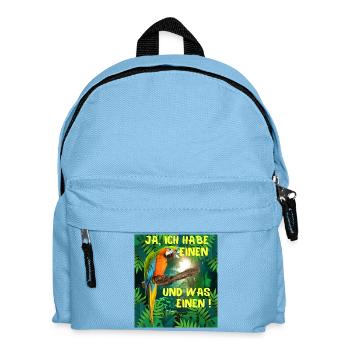 Ja ich habe einen Vogel und was für einen ! - Kinder Rucksack - Hellblau - Vorne