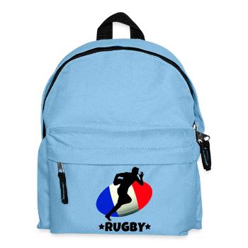 rugby, rugby sport, rugby Français - Sac à dos Enfant - bleu clair - Devant