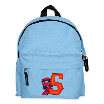 5. Geburtstag Junge 5 Jahre alt Ninja - Kinder Rucksack - Hellblau - Vorne