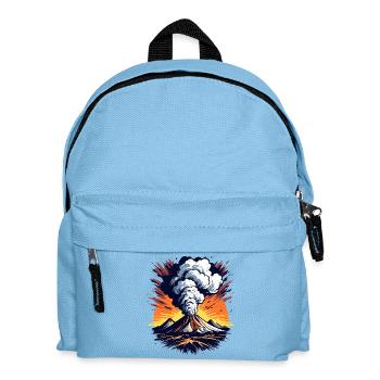 Volcanic eruption, eruption with ash cloud and lava - Kids' Backpack - light blue - Front