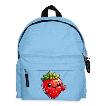 Erdbeer-Erdbeeren - Kinder Rucksack - Hellblau - Vorne