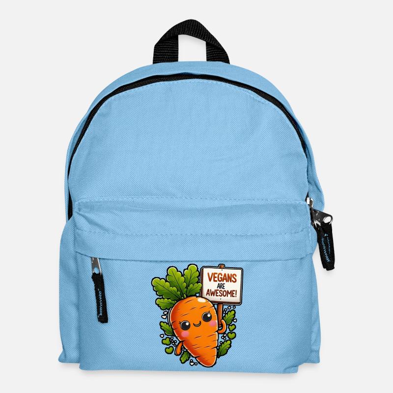 Vegane Karotten-Maskottchen sind super - Kinder Rucksack - Hellblau