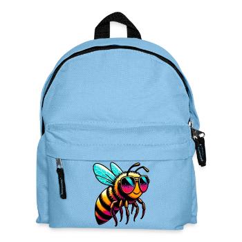 Abeille avec des lunettes de soleil - Sac à dos Enfant - bleu clair - Devant