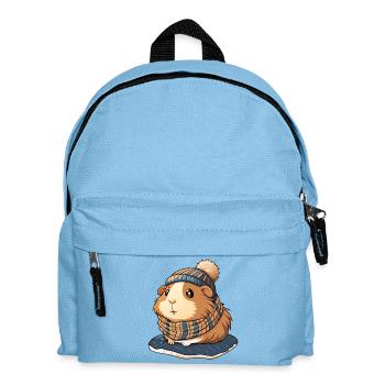 Niedliches Meerschwein mit Schal und Pudelmütze. - Kinder Rucksack - Hellblau - Vorne
