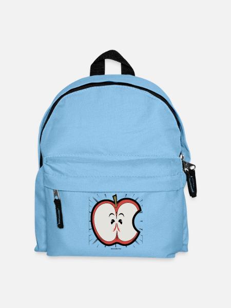 Lächelnder Apfel-Cartoon - Kinder Rucksack - Hellblau
