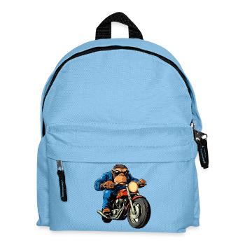 Motorcyclist Monkey - Kids' Backpack - light blue - Front