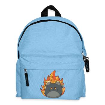 Süße Katze mit Feuer - Kinder Rucksack - Hellblau - Vorne