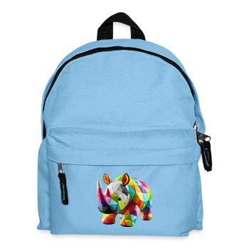 rhinocéros rhino polygones patchwork - Sac à dos Enfant - bleu clair - Devant