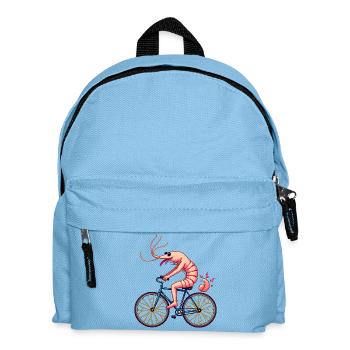 Shrimp Cyclist on Bike - Kids' Backpack - light blue - Front