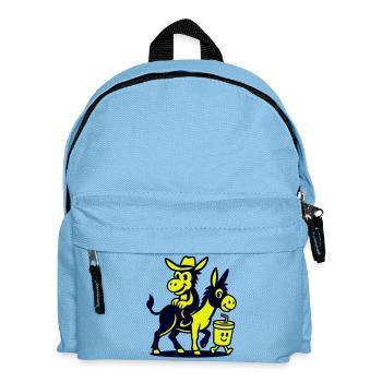 Esel auf Esel und Drink - Kinder Rucksack - Hellblau - Vorne