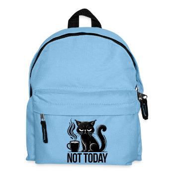 Annyoed Cat with Coffee, Love Cats  - Kids' Backpack - light blue - Front