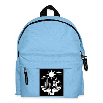 Urbane Natur Harmonie Illustration - Kinder Rucksack - Hellblau - Vorne