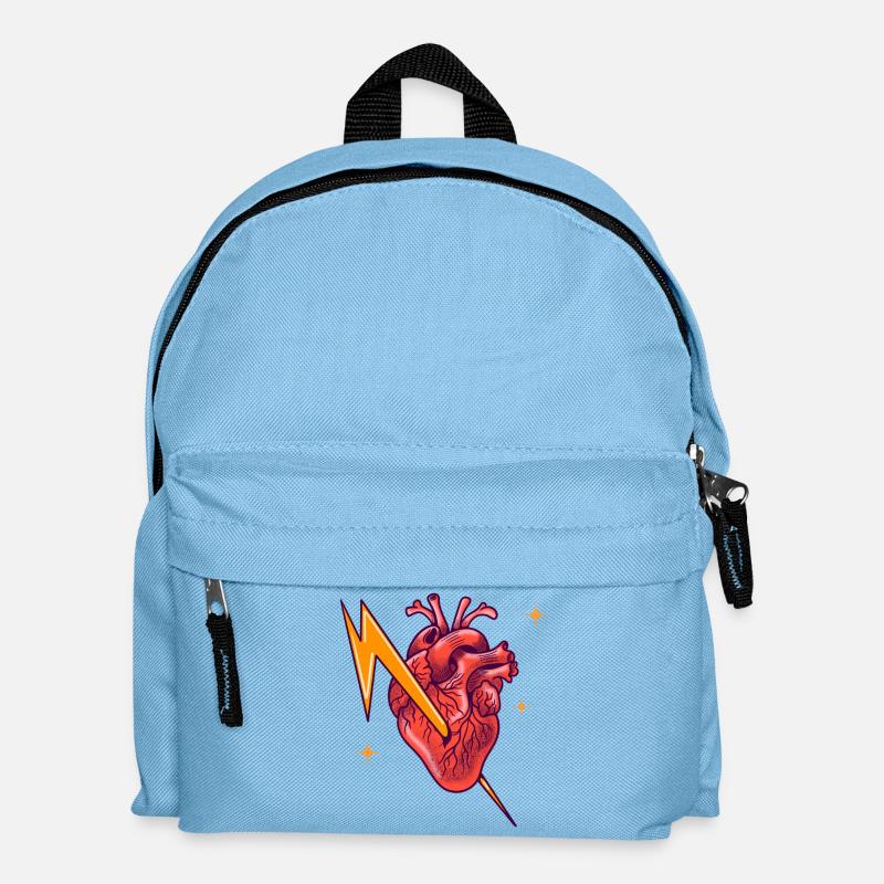 Elektrifiziertes Herz - Kinder Rucksack - Hellblau