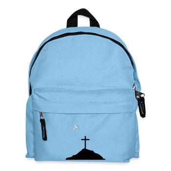 Dove of peace and cross on mountain - Kids' Backpack - light blue - Front