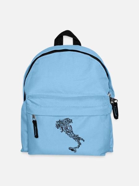 Karte Italien Mandala Blumen Reise Italienisches Geschenk - Kinder Rucksack - Hellblau